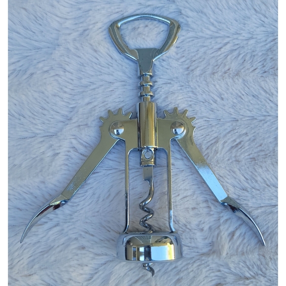 Wing Corkscrew Silver Wine Opener and Bottle Opener - Picture 4 of 16